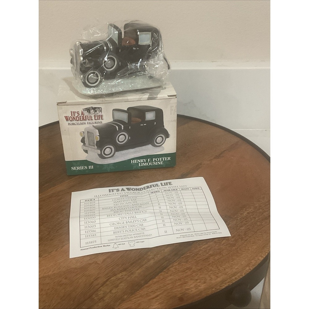 It's A Wonderful Life Enesco 2004 HENRY F. POTTER Limousine Misprint RARE NIB